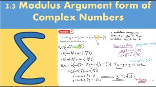 23 Modulus Argument Form of Complex Numbers CORE 1  Chapter 2 Argand diagrams [upl. by Inattirb]