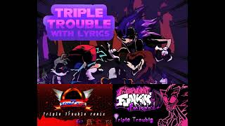 FNF  Three Times the Fear amp Emotions  Triple Trouble Mashup brodo lyrics  UTAU  Alex801 remix [upl. by Roswald]