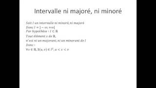 Nombres réels partie 7  Intervalle ni minoré ni majoré [upl. by Nilam]