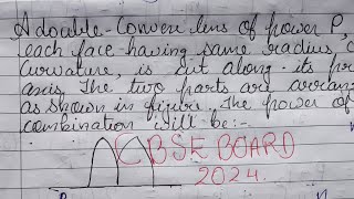 a double convexlensof power P each face having same radius cut along [upl. by Sonnie]