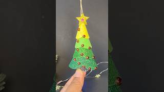 Diy mini Christmas Tree christmasornament christmasdecoration glitterfoamcraft [upl. by Oiromed]