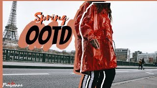 Vinyl Red Raincoat OOTD  SpringSummer Lookbook 2018 [upl. by Kellia883]