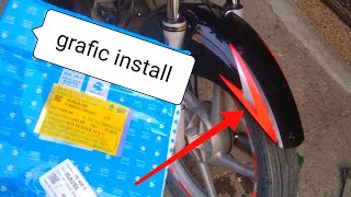 Bike platina mudguard modified bajaj genuine sticker install [upl. by Hauhsoj714]