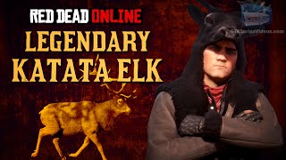 Red Dead Online  Legendary Katata Elk Location Animal Field Guide [upl. by Ennairda830]