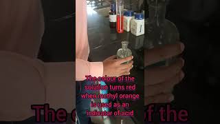 Methyl orange indicator test for acid njoyscience chemistry shorts ytshorts laboratorytest [upl. by Dodwell]