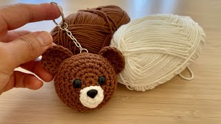 Crochet  Brown Bear Keychain  Bear  DIY  Handmade Gift  Easy [upl. by Somar]