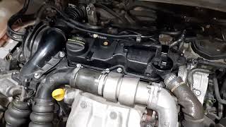 Sound of 16TDCI engine with an INJECTOR that is NOT WORKING well Ford CMax PSA engine 115cv [upl. by Cressida]