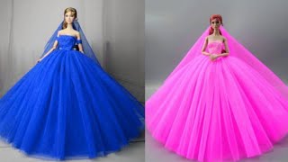 Disney Princess Doll Makeover  DIY Miniature Ideas for Barbie  Wig Dress Faceup and More DIY [upl. by Sicard]