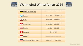 Wann sind Winterferien 2024 [upl. by Arremat]