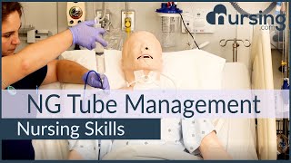 NG Tube Management Nursing Skills [upl. by Tilagram]