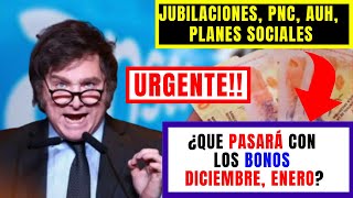 🚨ATENCIÓN🚨FIN DE BONOS Diciembre 2023¿Vendrán Mas Bonos Para Jubilados Pensionados AUH en Enero [upl. by Evangelist168]