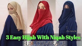 3 InstantReady amp Full Coverage Hijab Tutorial easy jorjet hijab styles  Chiffon Hijab With Niqab [upl. by Margherita376]