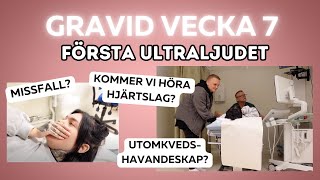 GRAVID VECKA 7 FÖRSTA ULTRALJUDET [upl. by Santana]