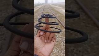 Train vs coil  train vs power plus challenge railtrack railway train shortsfeed trending [upl. by Susy]