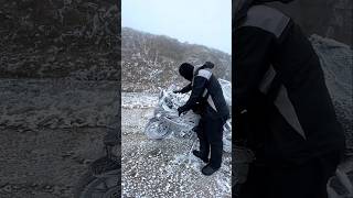 The whole bike got frozen in the snow 😱 shortsfeed viralvideo viralshort [upl. by Eziechiele975]