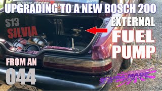 Bosch 200 External Fuel Pump Upgrade from the 044  E85 [upl. by Bakeman]