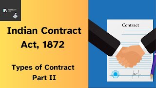 Indian Contract Act 1872  Types of Contract  Part 2  Part 2 of 4 [upl. by Ennoirb666]