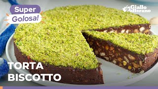 TORTA BISCOTTO al CIOCCOLATO E PISTACCHIO SUPER GOLOSA E SUPER FACILE 💚🤎 [upl. by Nilo]