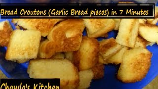 Bread croutons recipe for fast crispy easy Munch Garlic butter crispy Bread in no time [upl. by Darra174]