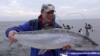 Modernes Schleppangeln vor Rügen  Trolling auf Lachs [upl. by Arick]