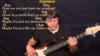 When Doves Cry  Bass Guitar Cover Lesson with ChordsLyrics  Am Dm G E [upl. by Domel]