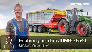 Martin Fiskers Erfahrungen mit dem neuen JUMBO 8540  PÖTTINGER [upl. by Bhayani173]