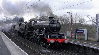 LMS 45690 Leander amp SR 34067 Tangmere Storm The North West on the Cumbrian Mountain Express 29122 [upl. by Anehsak]