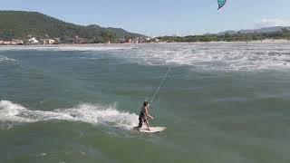 Kitesurf in Brazil  Florianopolis  Praia Barra da Lagoa  Drone 4K 60IPS [upl. by Snah17]