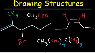 Organic Chemistry Drawing Structures  Bond Line Skeletal and Condensed Structural Formulas [upl. by Nuawaj164]