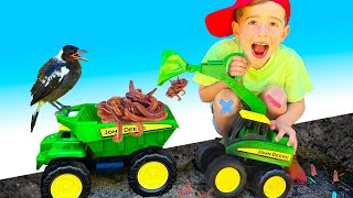 Excavator Trucks for Kids  learn real construction toy diggers for children  min min playtime [upl. by Allicserp926]