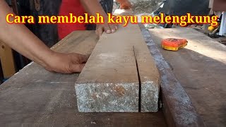 Cara meluruskan kayu yang melengkungmemuai dengan table saw [upl. by Laerdna]