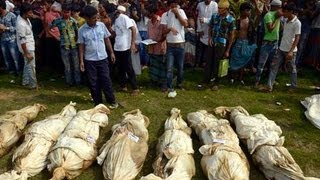 Bangladesh building collapse unidentified bodies buried in Dhaka [upl. by Lerret661]