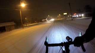 Winter Cycling Snow Studded Tires Tyres Ice Cycle Night Commute BikeBlogger [upl. by Hseyaj]