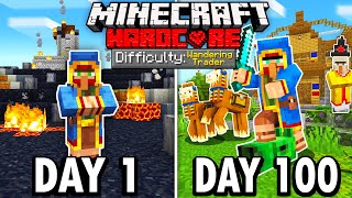 I Survived 100 Days as a WANDERING TRADER in Hardcore Minecraft Here’s What Happened [upl. by Cindi]