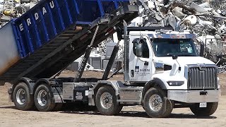 Scrap Metal Recycling Liebherr R944 Excavator Western Star Dumpster Truck [upl. by Lifton27]