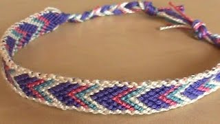 TUTO Bracelet brésilien chevron avec bordure débutant [upl. by Labaw]