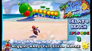 Super Mario Sunshine Gelato Beach Ep 3  Wiggler Ahoy Full Steam Ahead commentary Switch [upl. by Llerrat115]