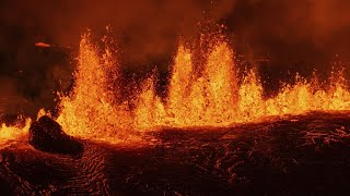 Volcano on Icelands Reykjanes Peninsula erupts for the seventh time in 12 months [upl. by Domella547]