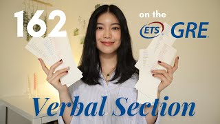 How I Got a 162 on the GRE VERBAL REASONING Section in 2 Months  2024 [upl. by Enerual]