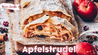 Der Beste Apfelstrudel nach Omas Rezept  Einfach amp Vegan  Wiener Strudel mit ApfelZimtFüllung [upl. by Essirahc87]