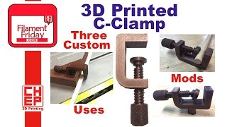 3D Printed C Clamp from Thingiverse hacked with Tinkercad [upl. by Eyahs]