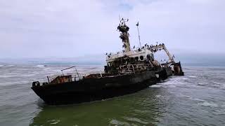 Motorcycle tour in Namibia  Zeila Shipwreck [upl. by Notselrahc]