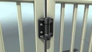 TruClose Heavy Duty Adjustable Selfclosing Gate Hinge with 2 Alignment Legs Installation Video [upl. by Ainex]