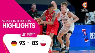 Deutschland  Polen  Highlights Qualifikation FIBA WM 2023 [upl. by Ahsitam]