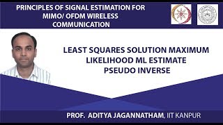 Least Squares Solution Maximum Likelihood ML Estimate Pseudo Inverse [upl. by Alahcim]