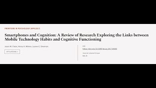 Smartphones and Cognition A Review of Research Exploring the Links between Mobile Te  RTCLTV [upl. by Livia]