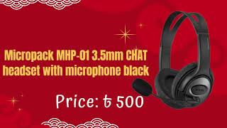 Micropack MHP01 35mm CHAT headset with microphone black Price in bd [upl. by Flagler940]