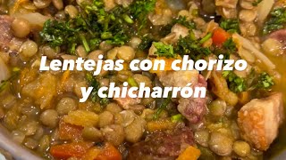 Cómo hacer lentejas colombianas  Con chicharrón y chorizo [upl. by Winton]