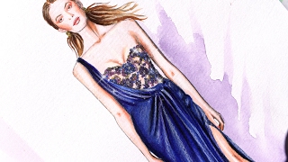 Fashion Illustration  Marchesa resort 2017  Nina Mid Illustrations [upl. by Pappano]