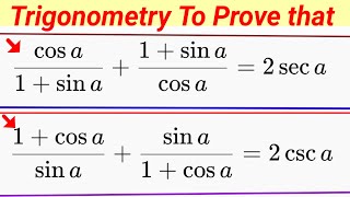 Trigonometry Prove that Questions  class 8 Chapter Trigonometry  subOMath exercise no 54 [upl. by Ramal509]